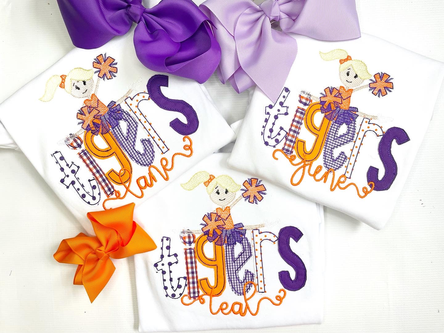 Team Name/Mascot Appliqued Cheerleader Shirt