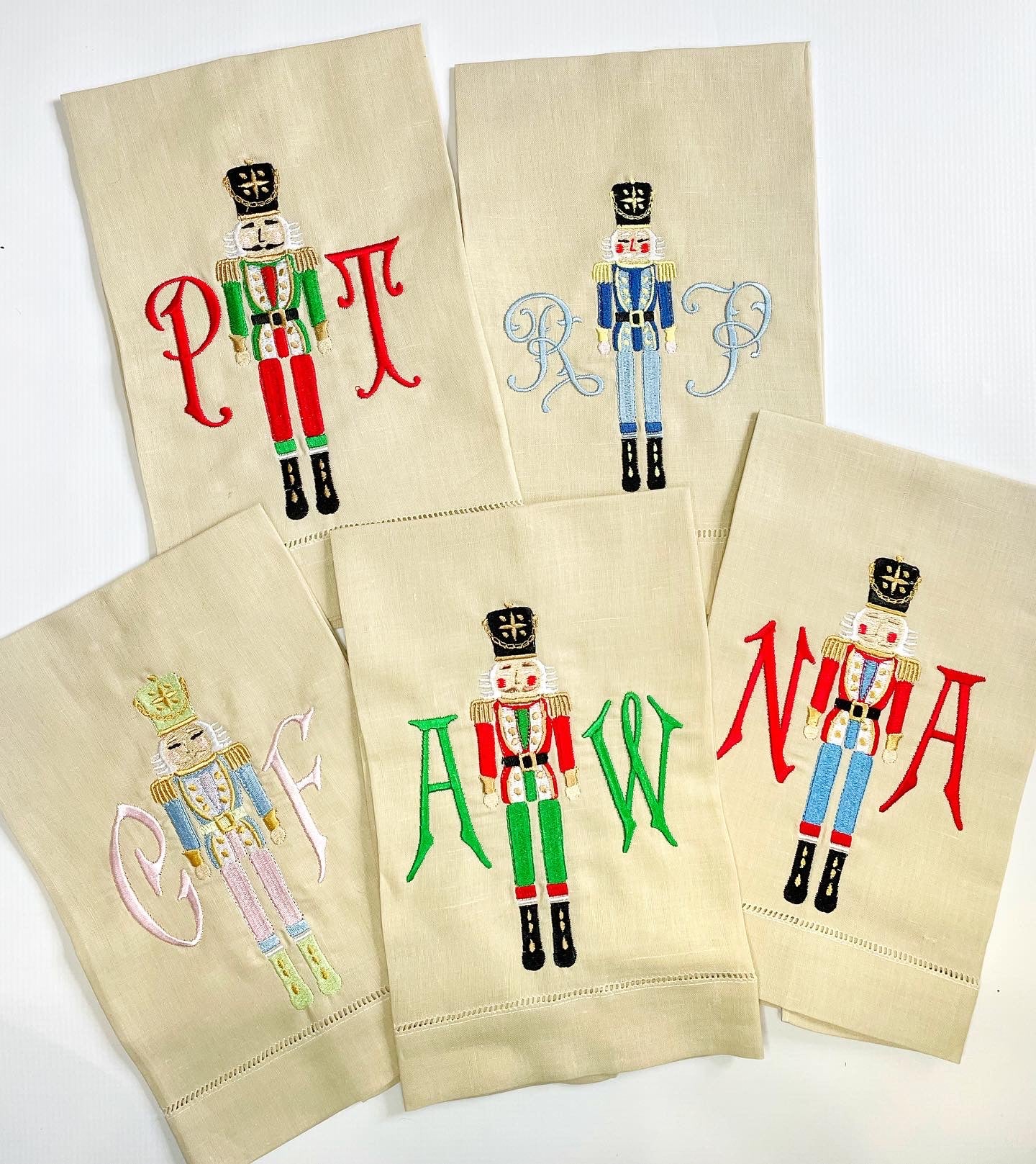 Nutcracker Hem Stitched Linen Towels