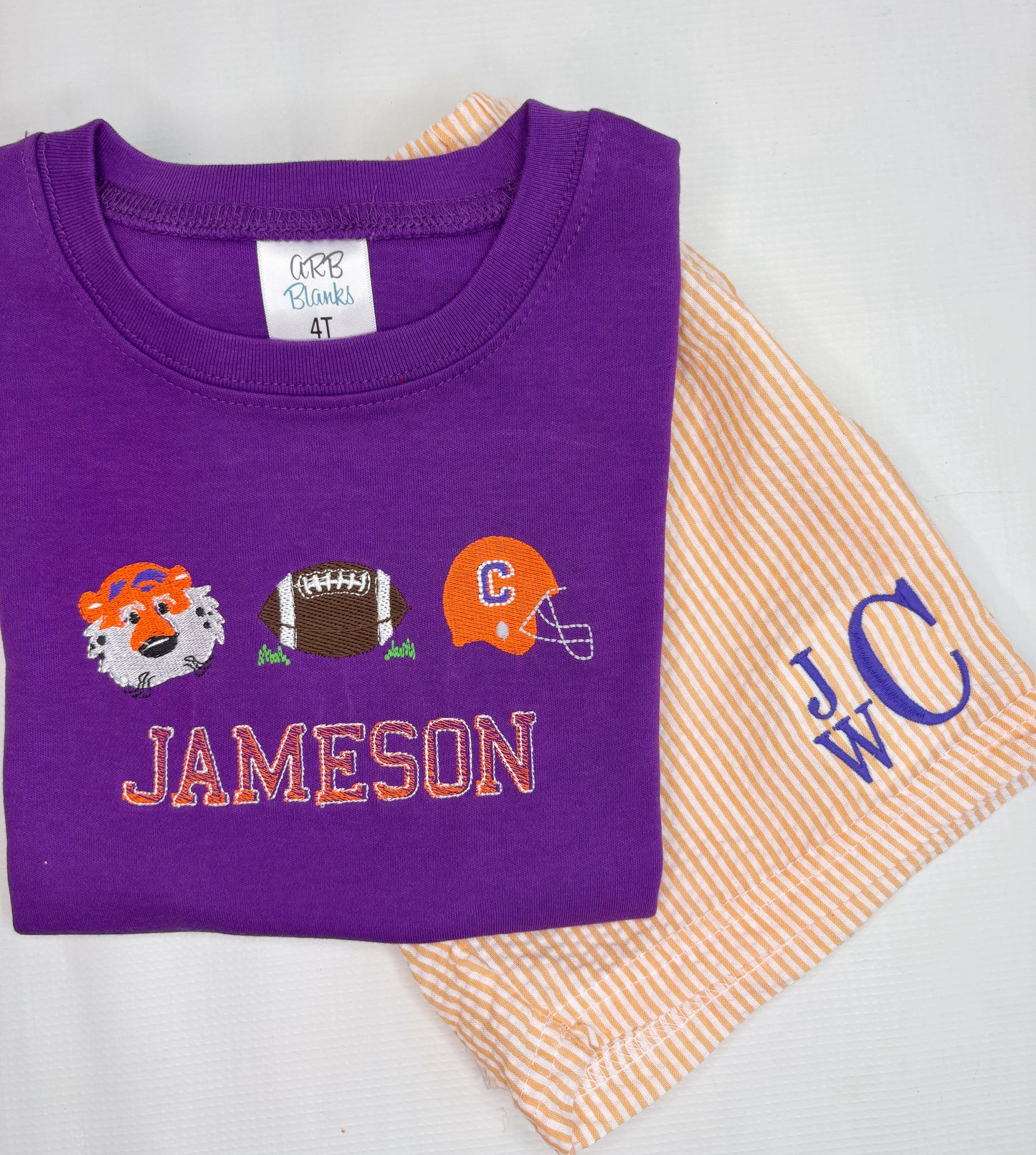 Purple/Orange Tiger Trio Design