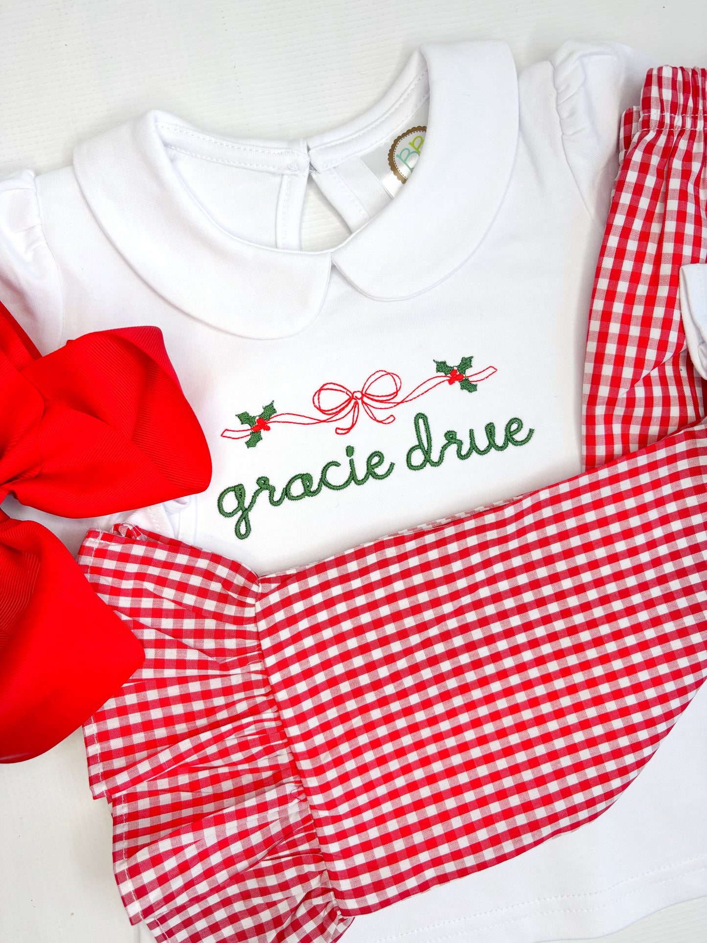 Girls' Ruffle Gingham Pants