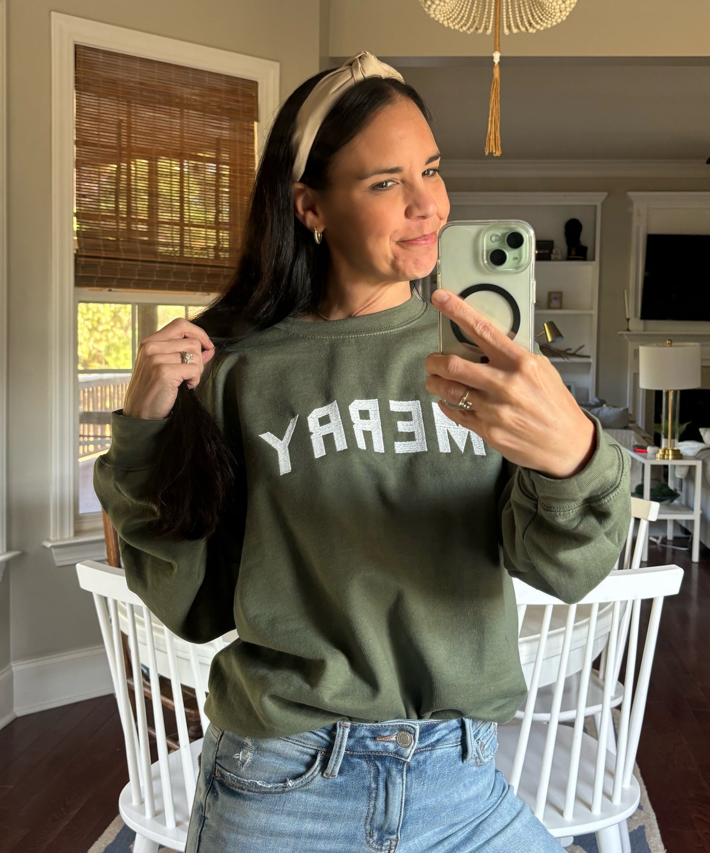 Adult Unisex Military Green MERRY Design