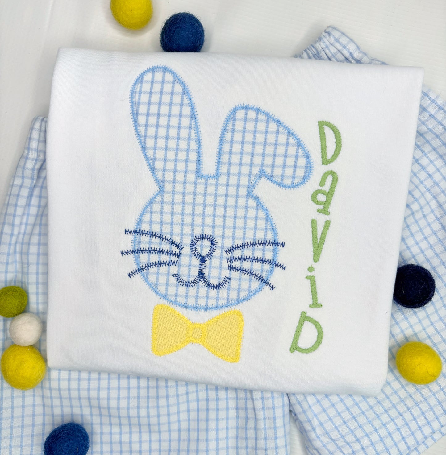 Boy's Blue Gingham Bunny