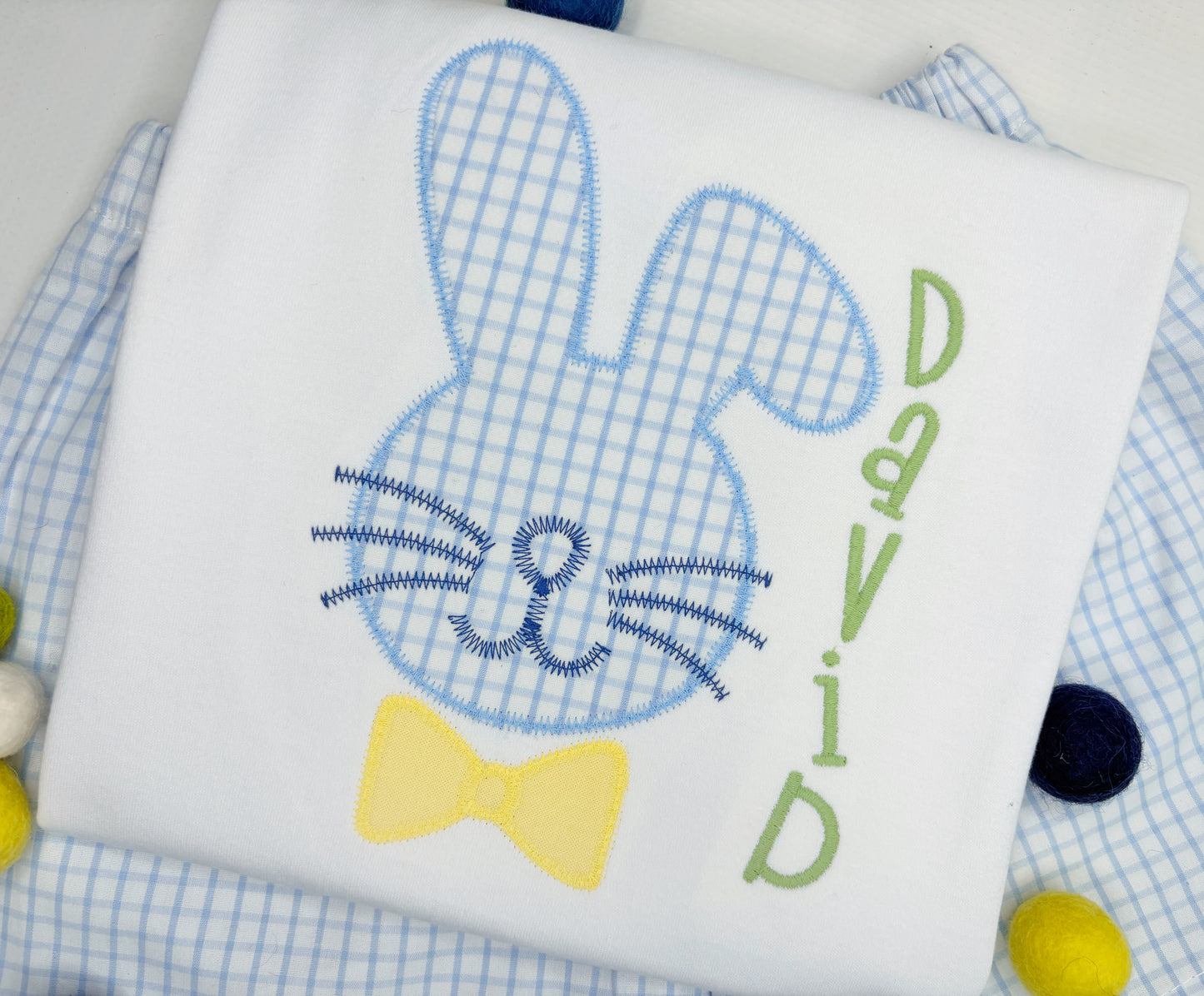 Boy's Blue Gingham Bunny