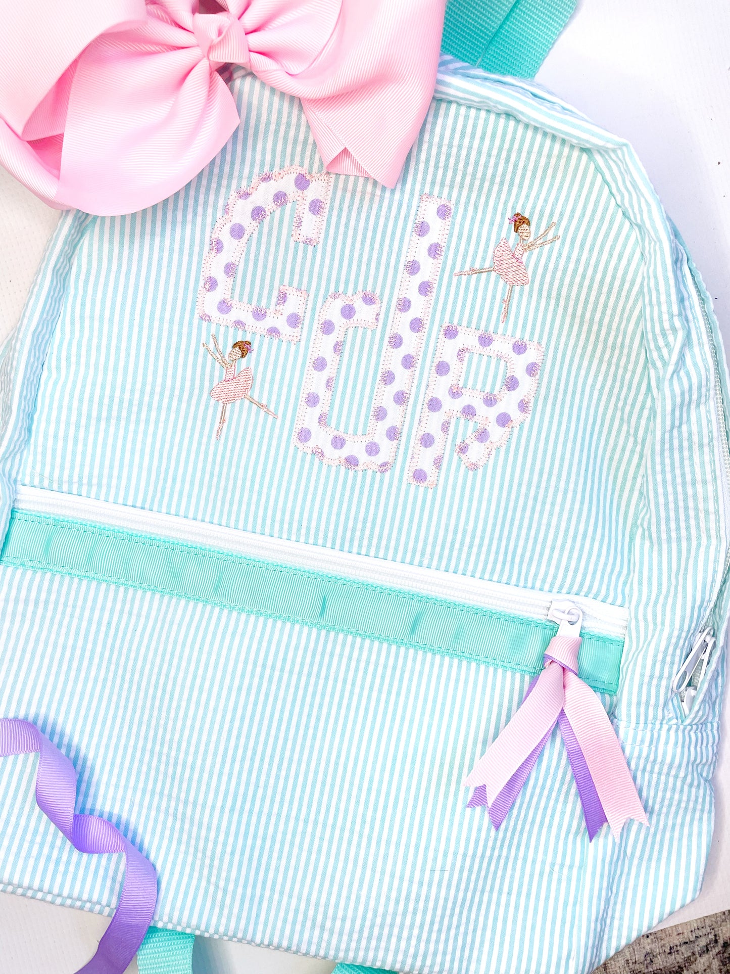 B2S Medium SIzed Backpacks-Seersucker/Nylon (Mint Brand/WB Brand)