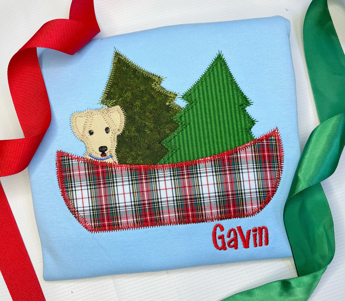 Pup in a Boat Christmas Design