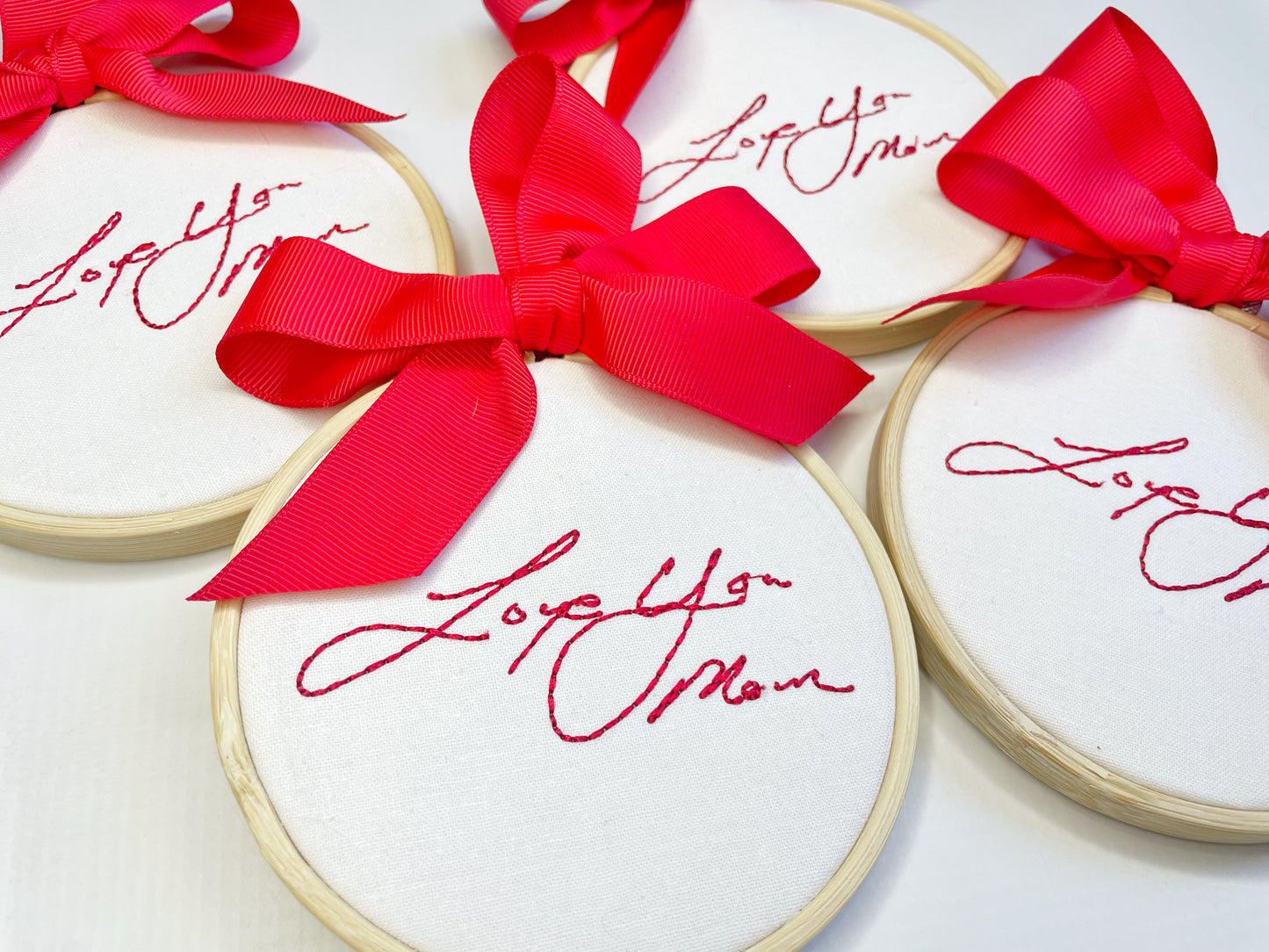 Custom Embroidered Handwriting Christmas Ornament