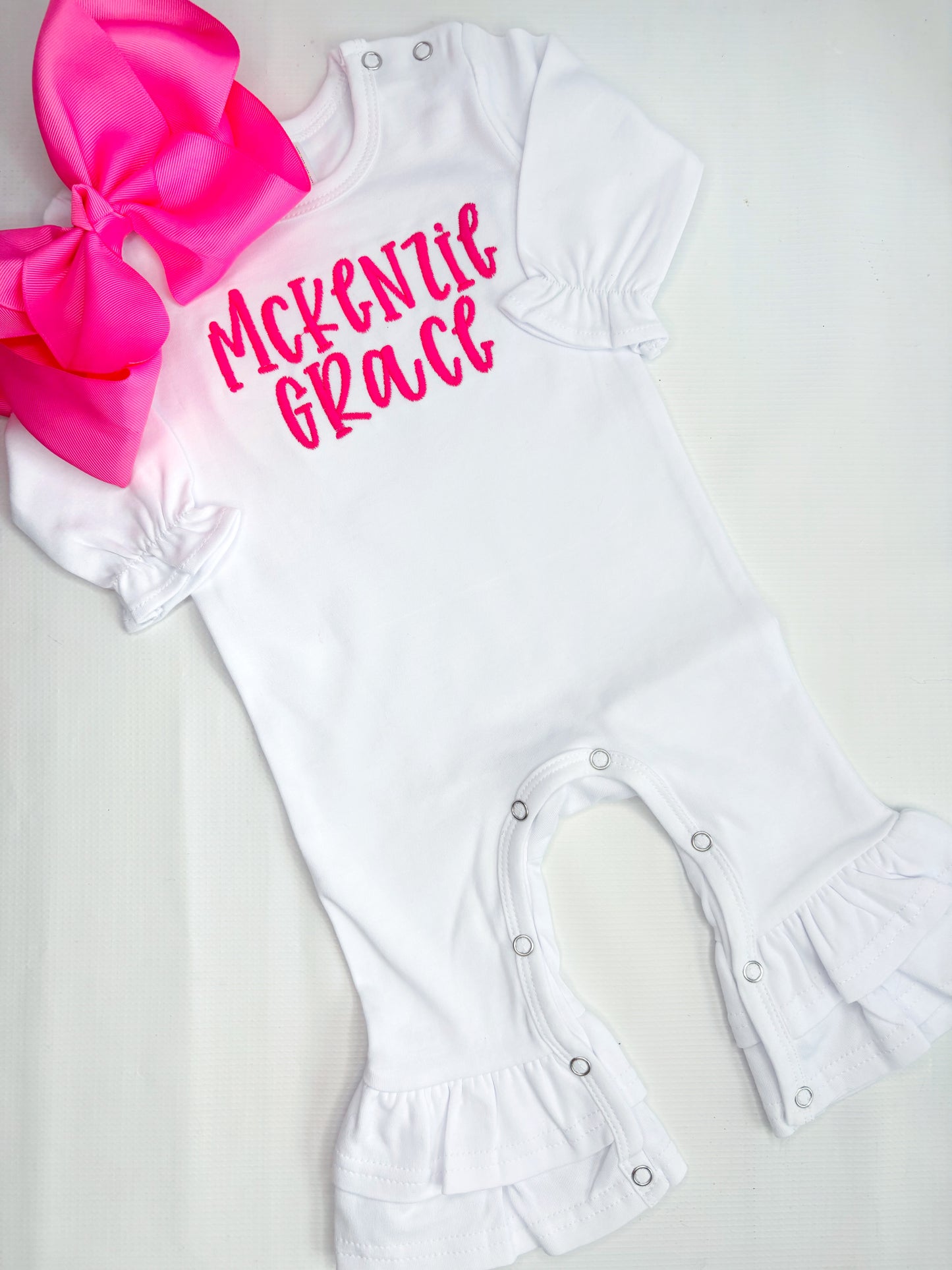Girl's Double Ruffle LS Romper