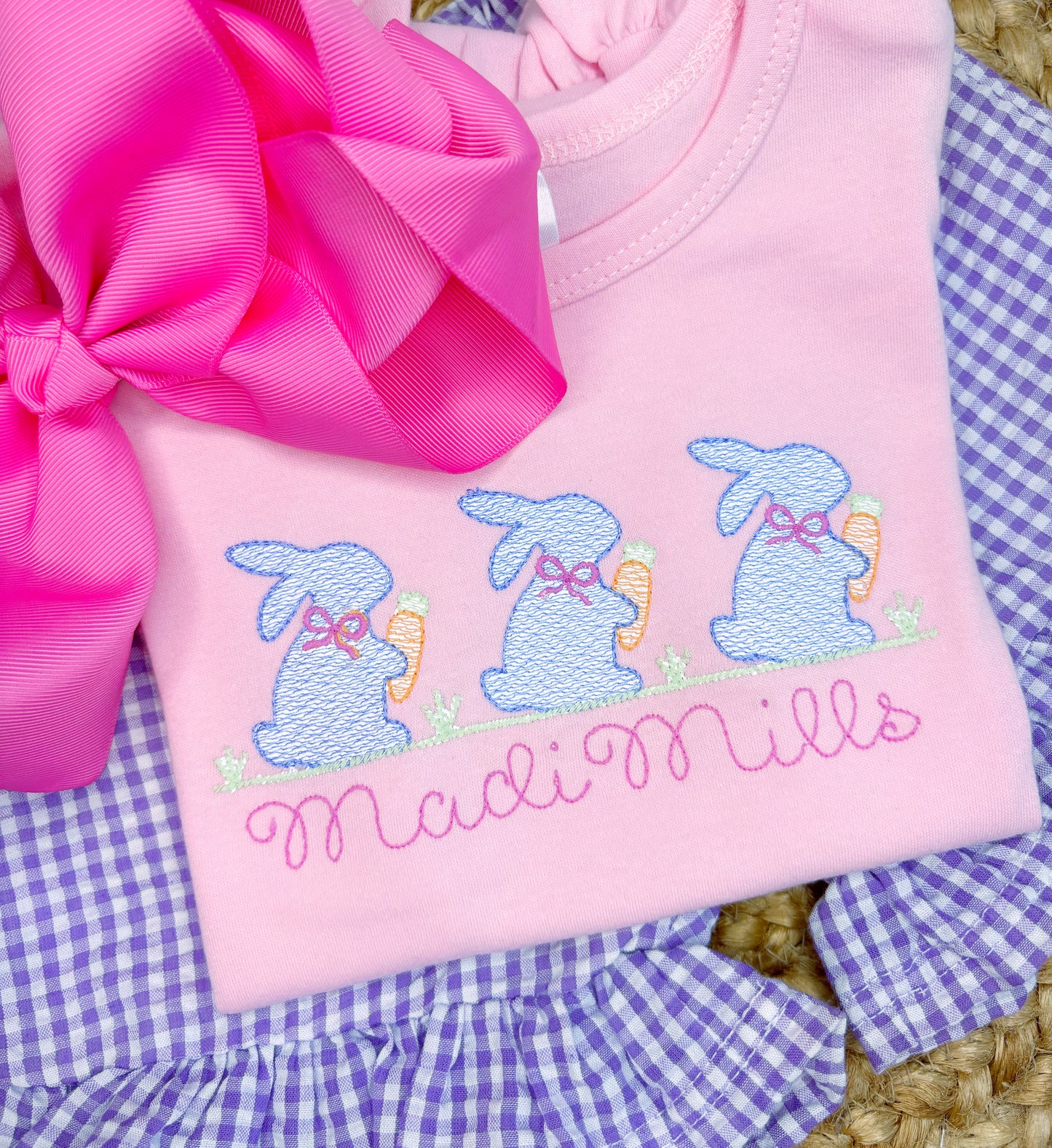 Girl's Easter Bunny & Carrots Trio