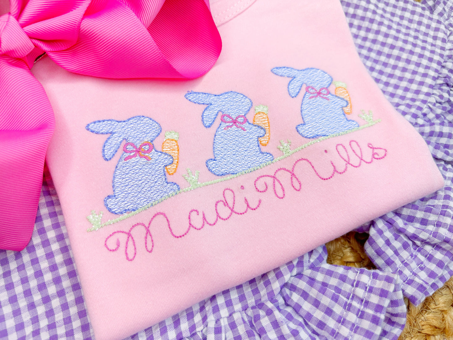 Girl's Easter Bunny & Carrots Trio