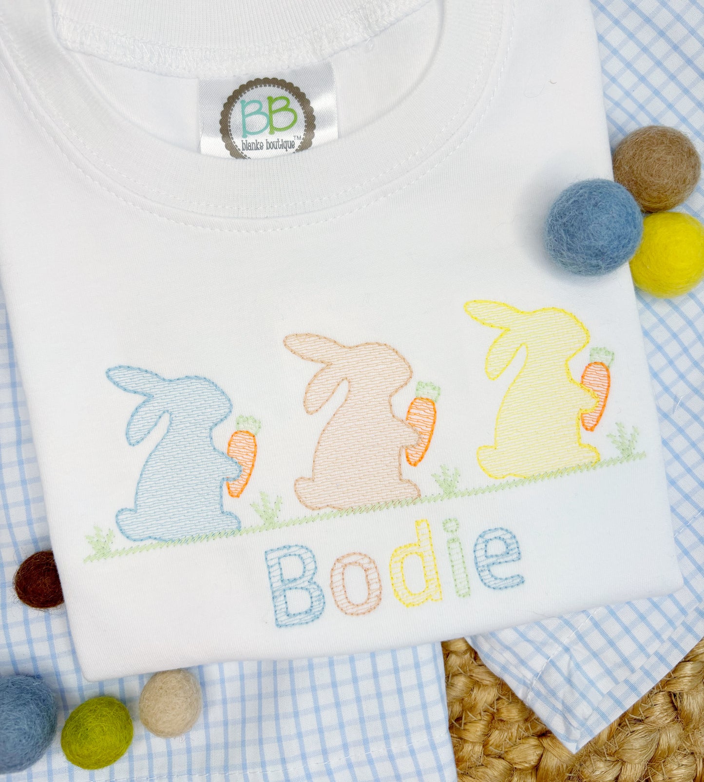 Boy's Bunny and Carrots Trio Sketch Design