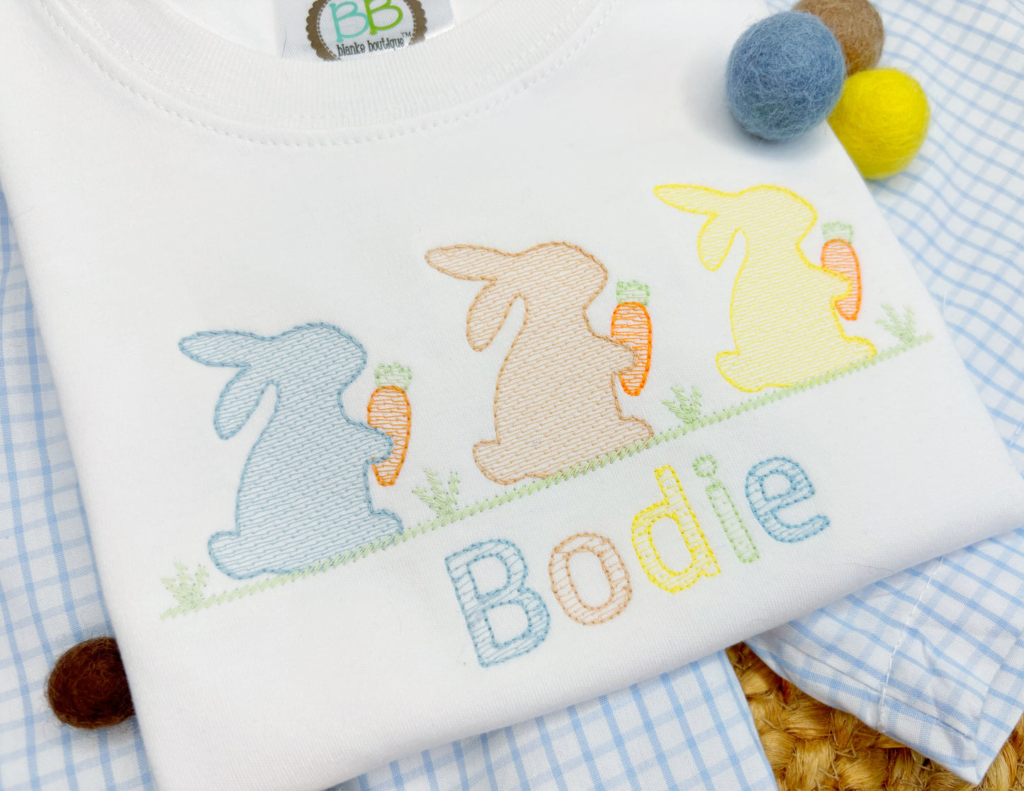 Boy's Bunny and Carrots Trio Sketch Design