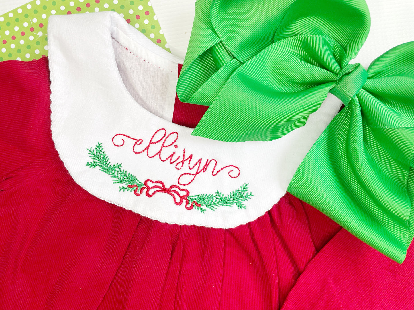 Girl's Corded Bishop Dress or Bubble