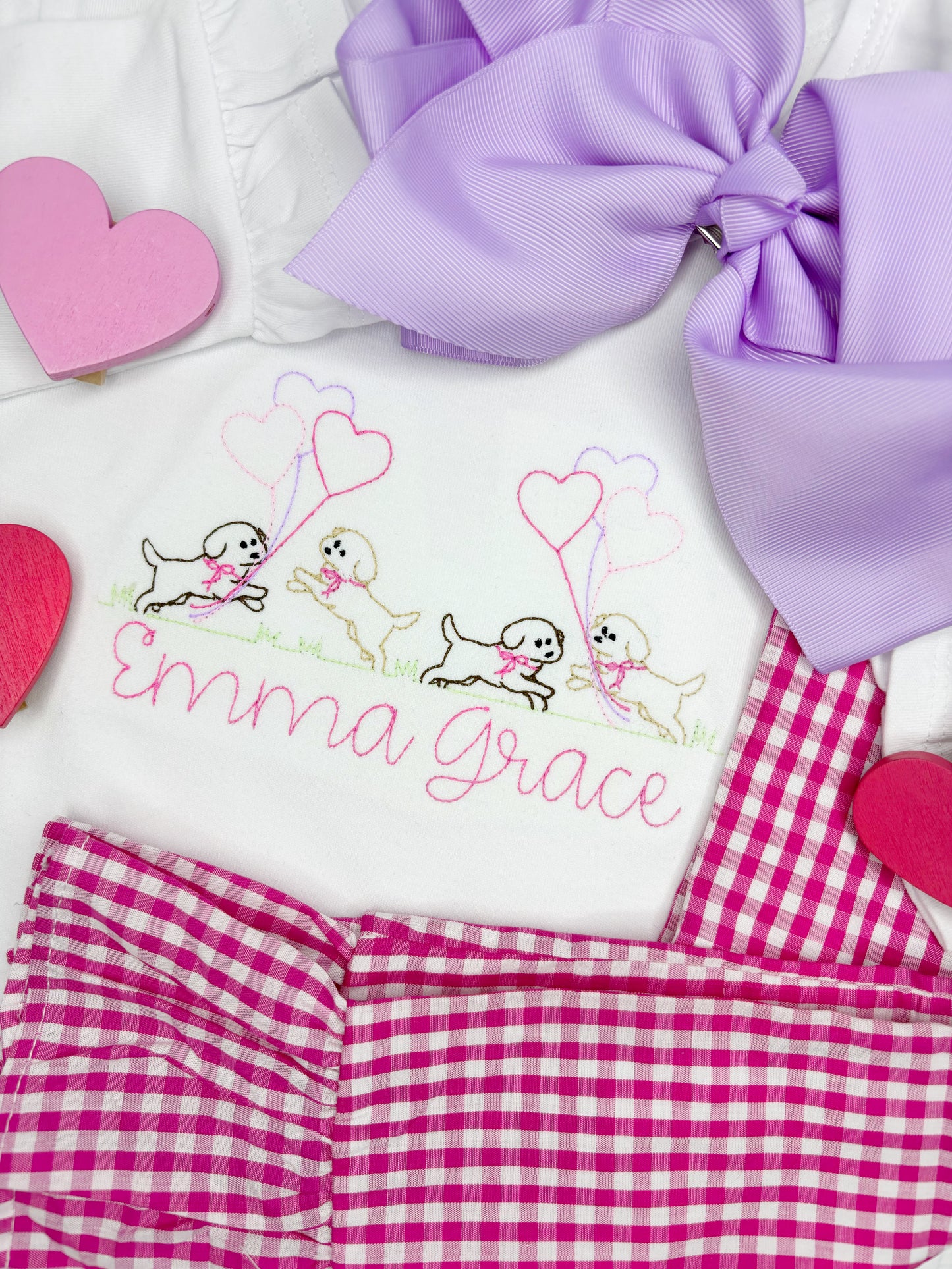 Valentine Puppy Line/Balloons Design