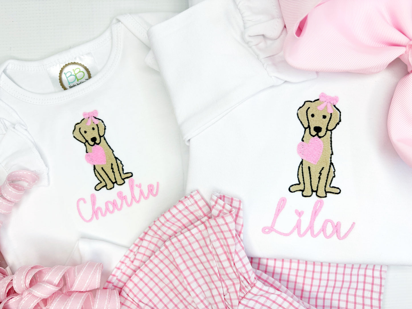 Golden Pup and Heart Design