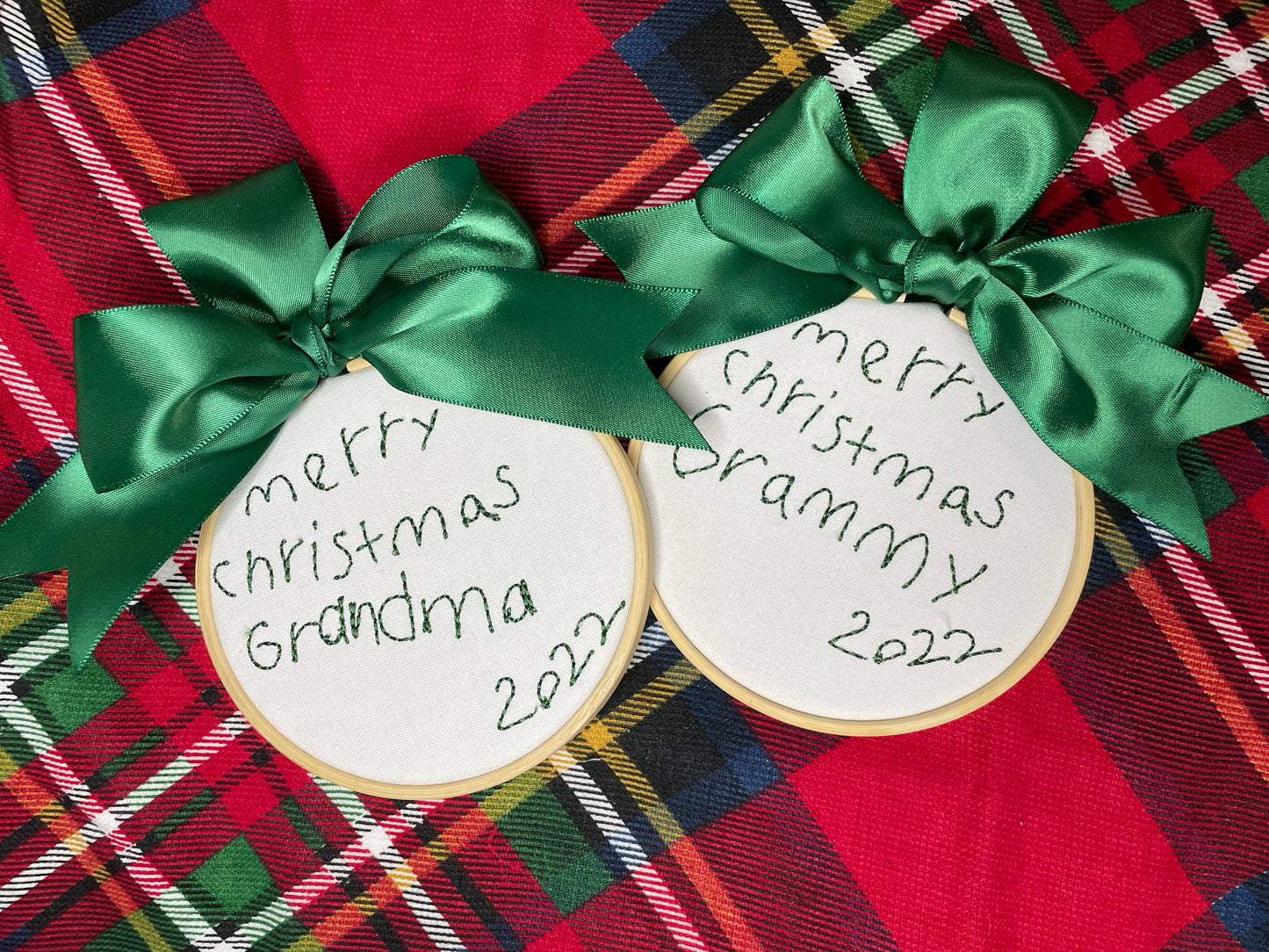 Custom Embroidered Handwriting Christmas Ornament