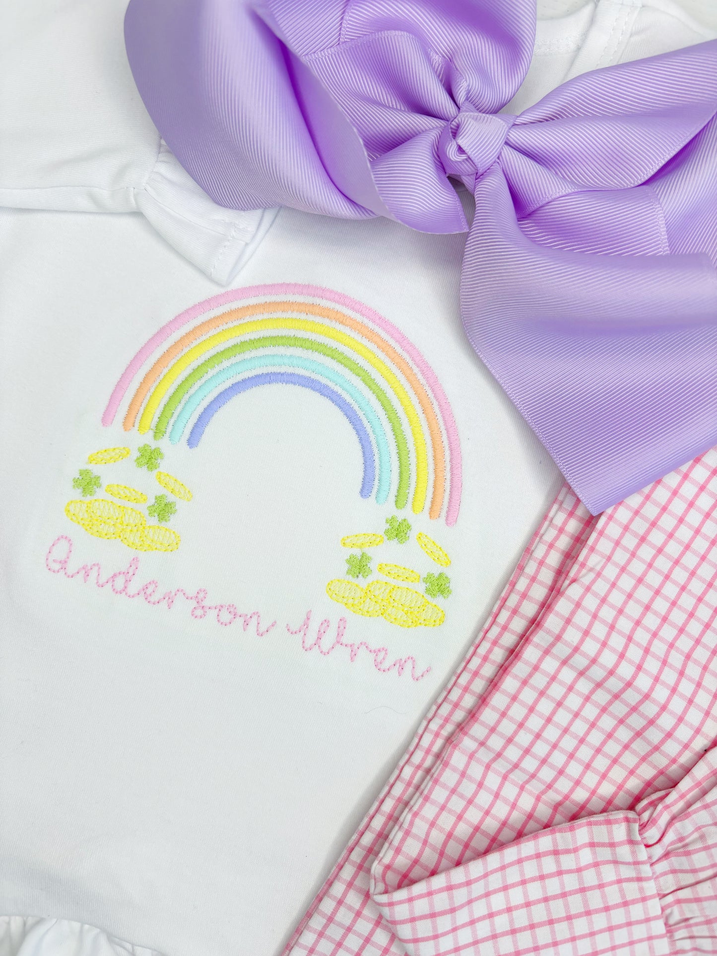 Pastel Rainbow/Gold/Shamrock Design