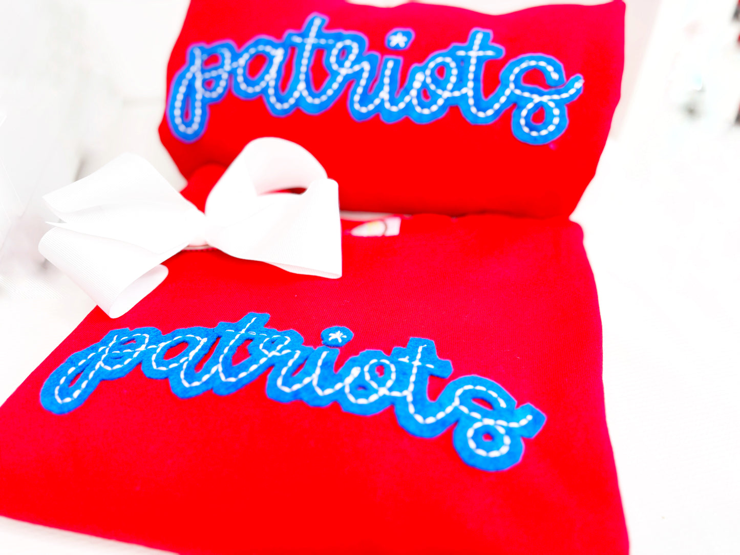 Cursive School Mascots Sweatshirt Done in Felt