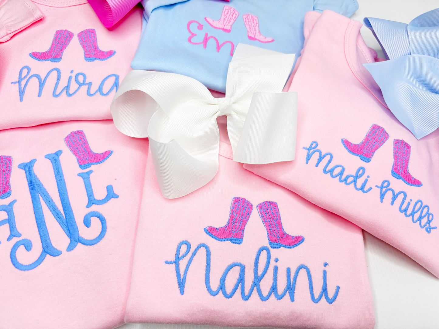 Pink & Blue Cowgirl Boots Design