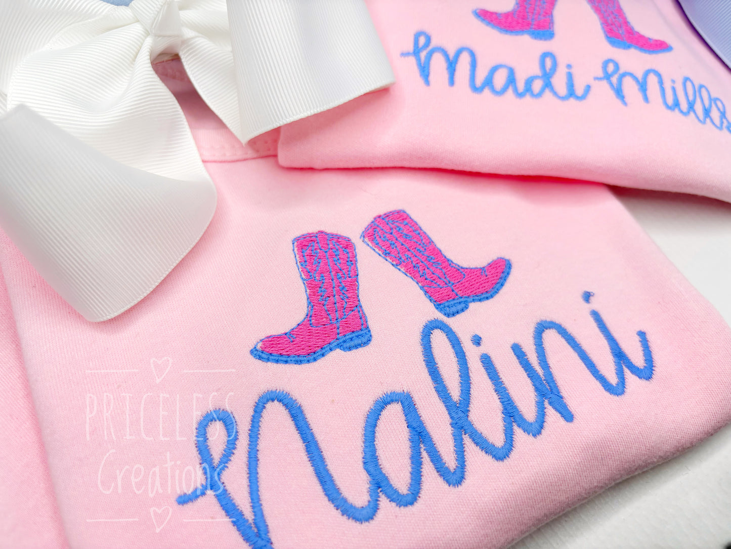 Pink & Blue Cowgirl Boots Design