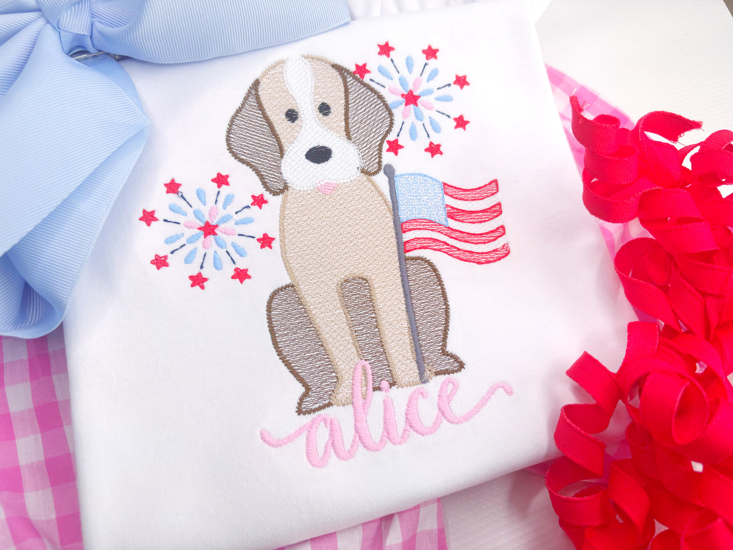 Patriotic Pup Sketch Design