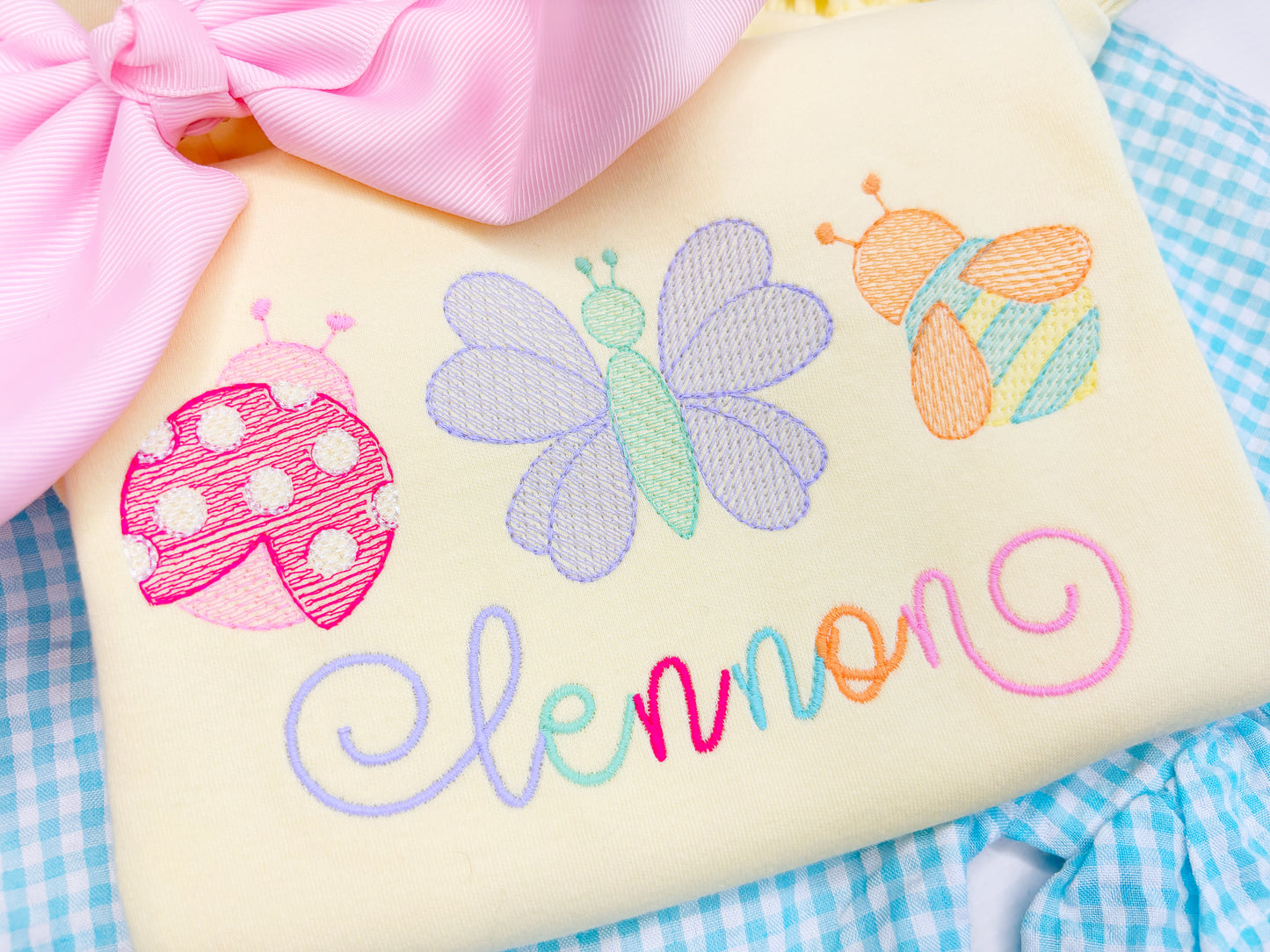 Spring Girly Bugs Sketch Design