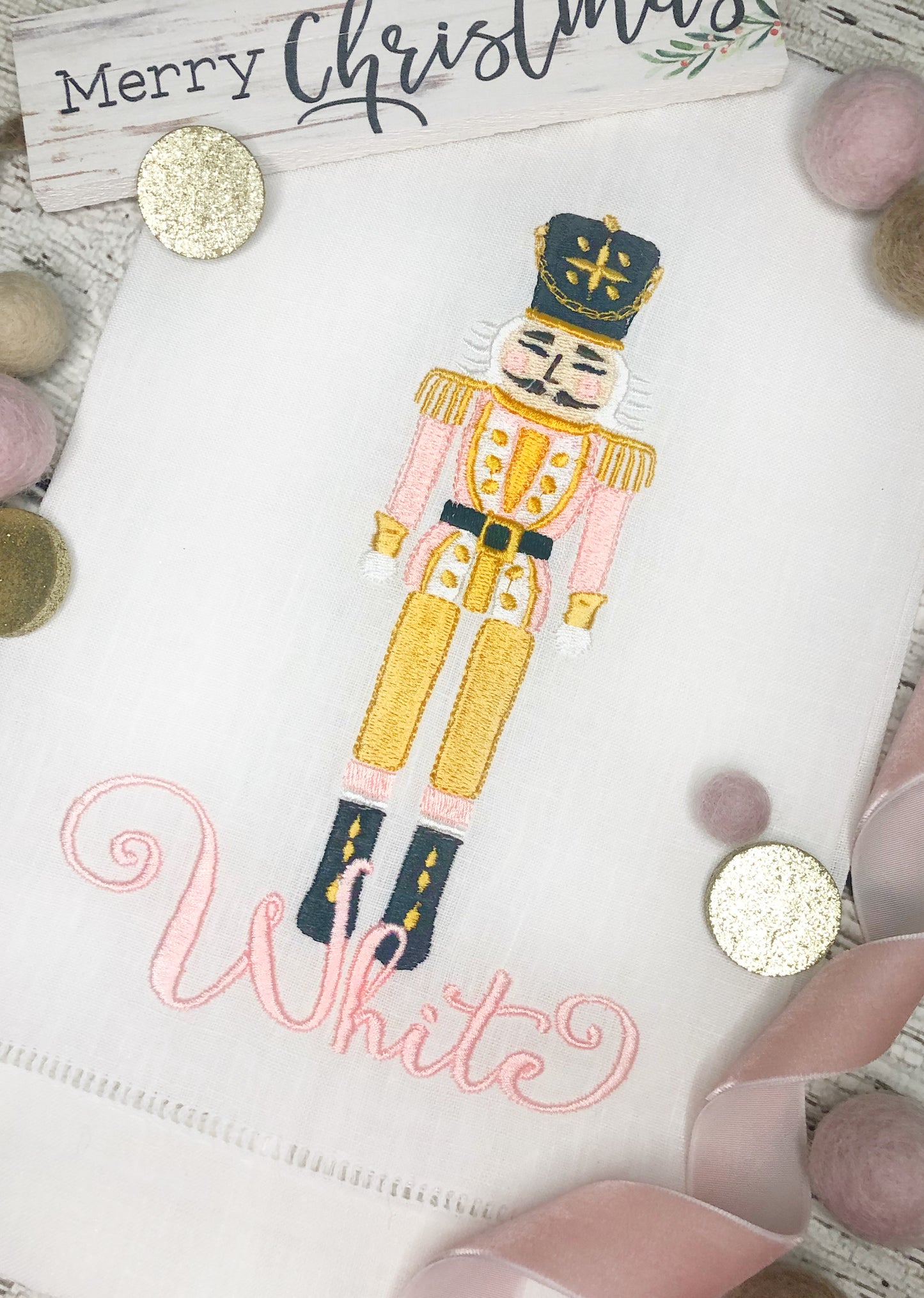 Nutcracker Hem Stitched Linen Towels