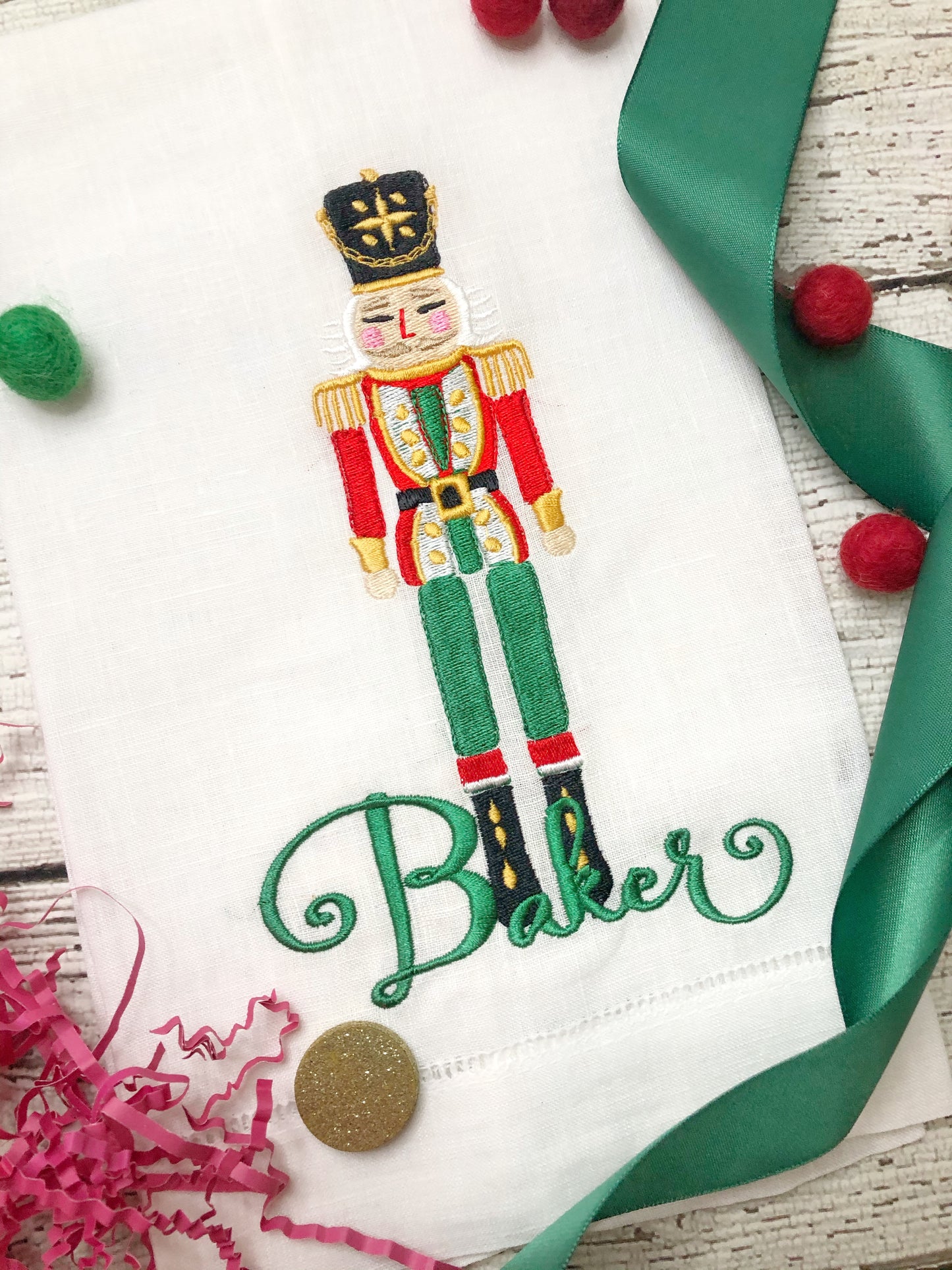 Nutcracker Hem Stitched Linen Towels
