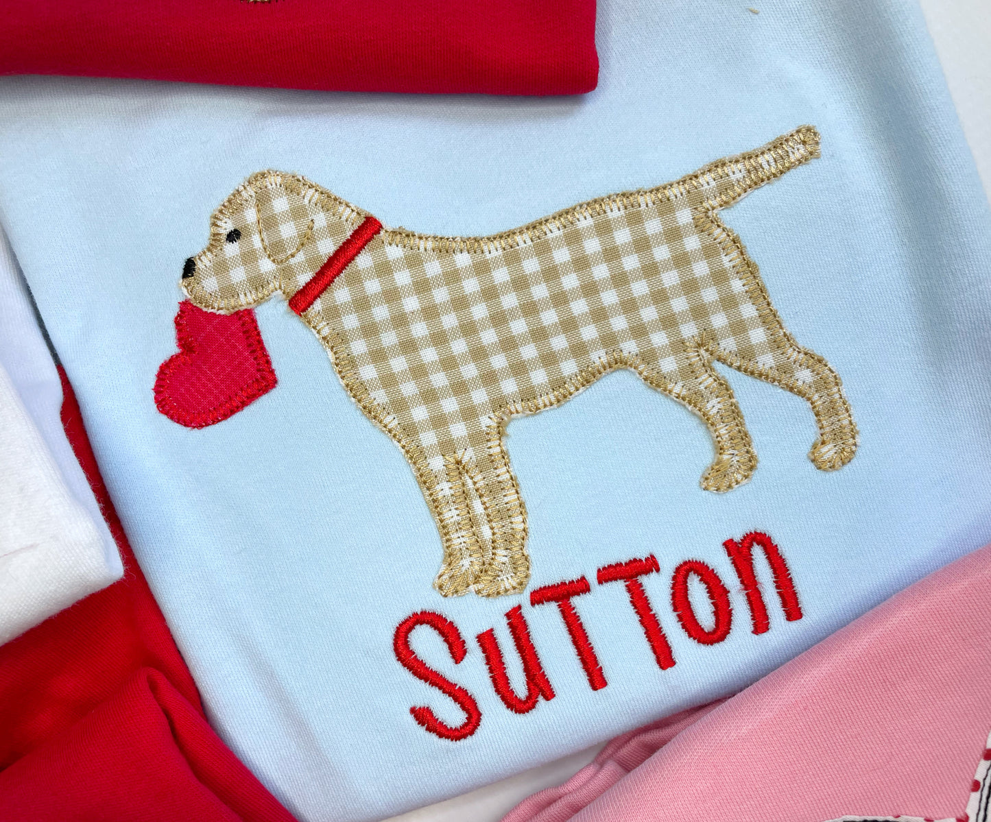 Boy's Puppy & Herat Applique Design