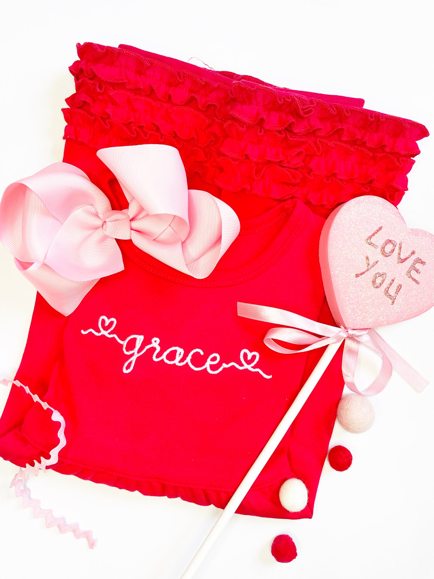 Valentine Name Ruffle Dress