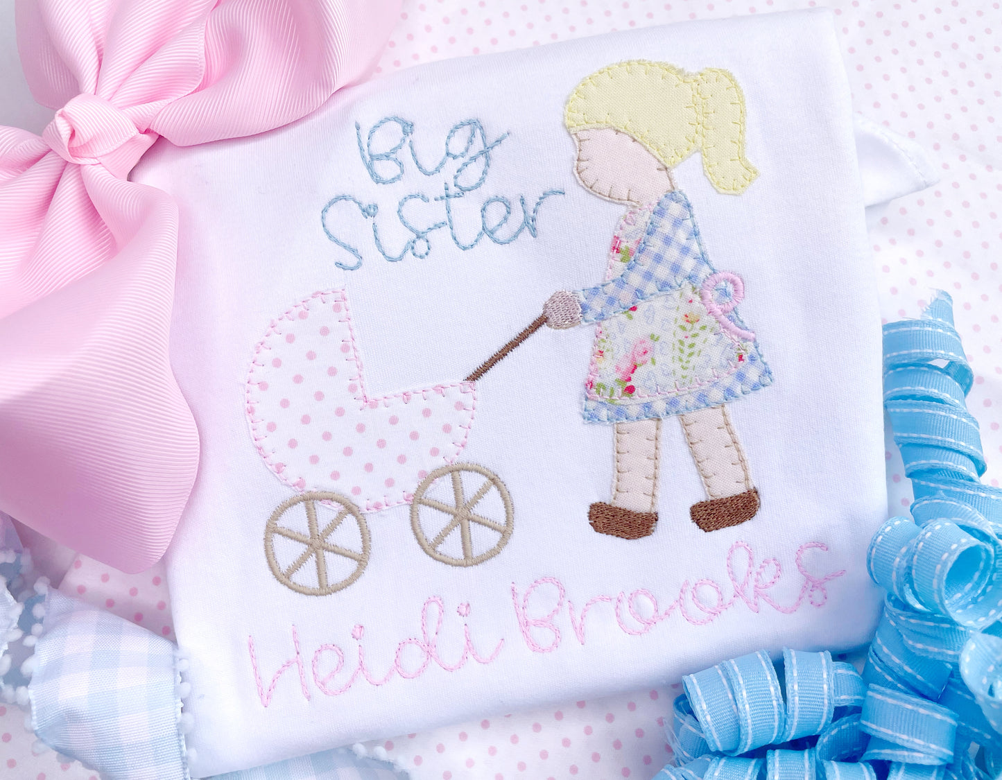 Vintage Girl and Stroller Design