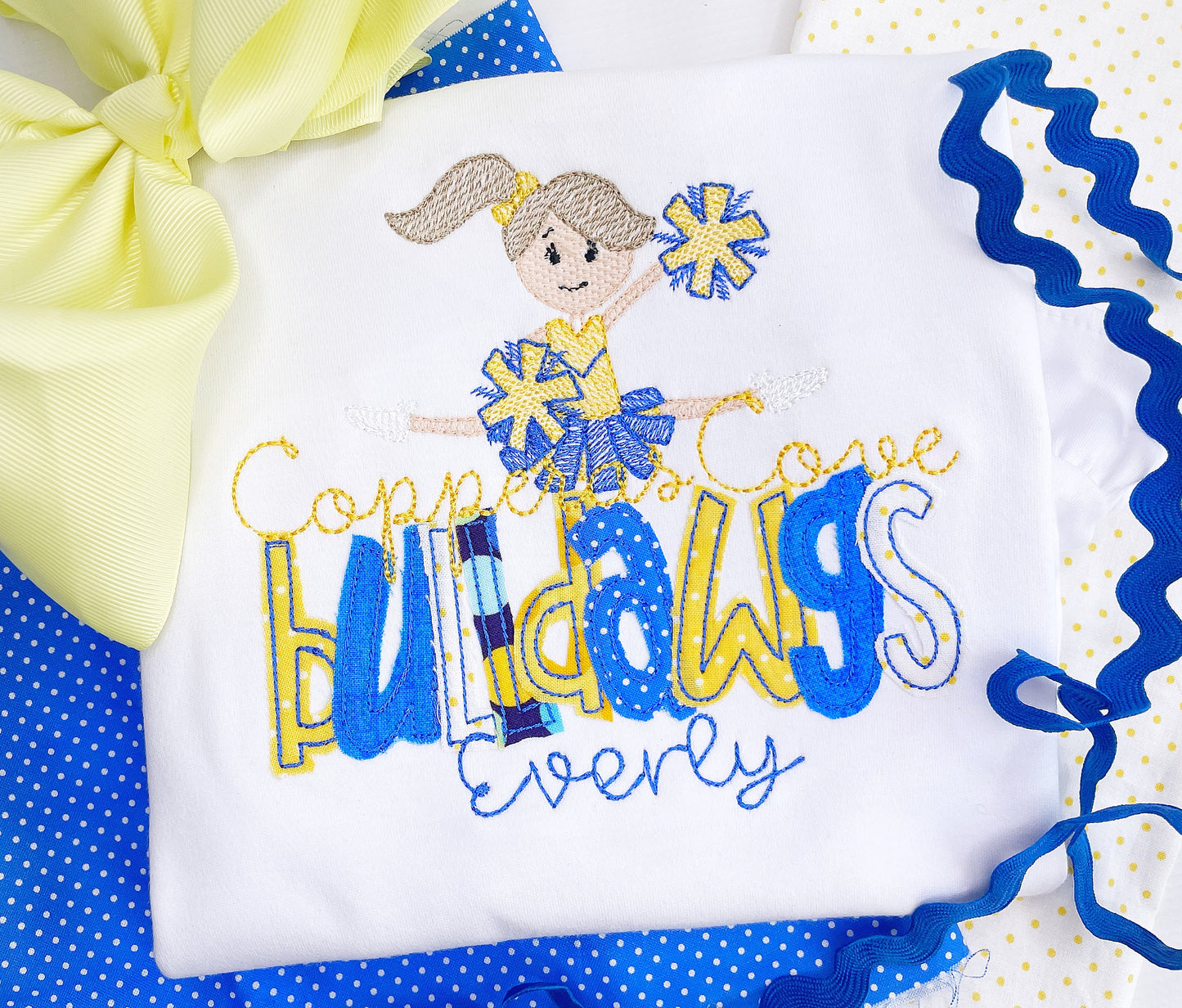 Team Name/Mascot Appliqued Cheerleader Shirt