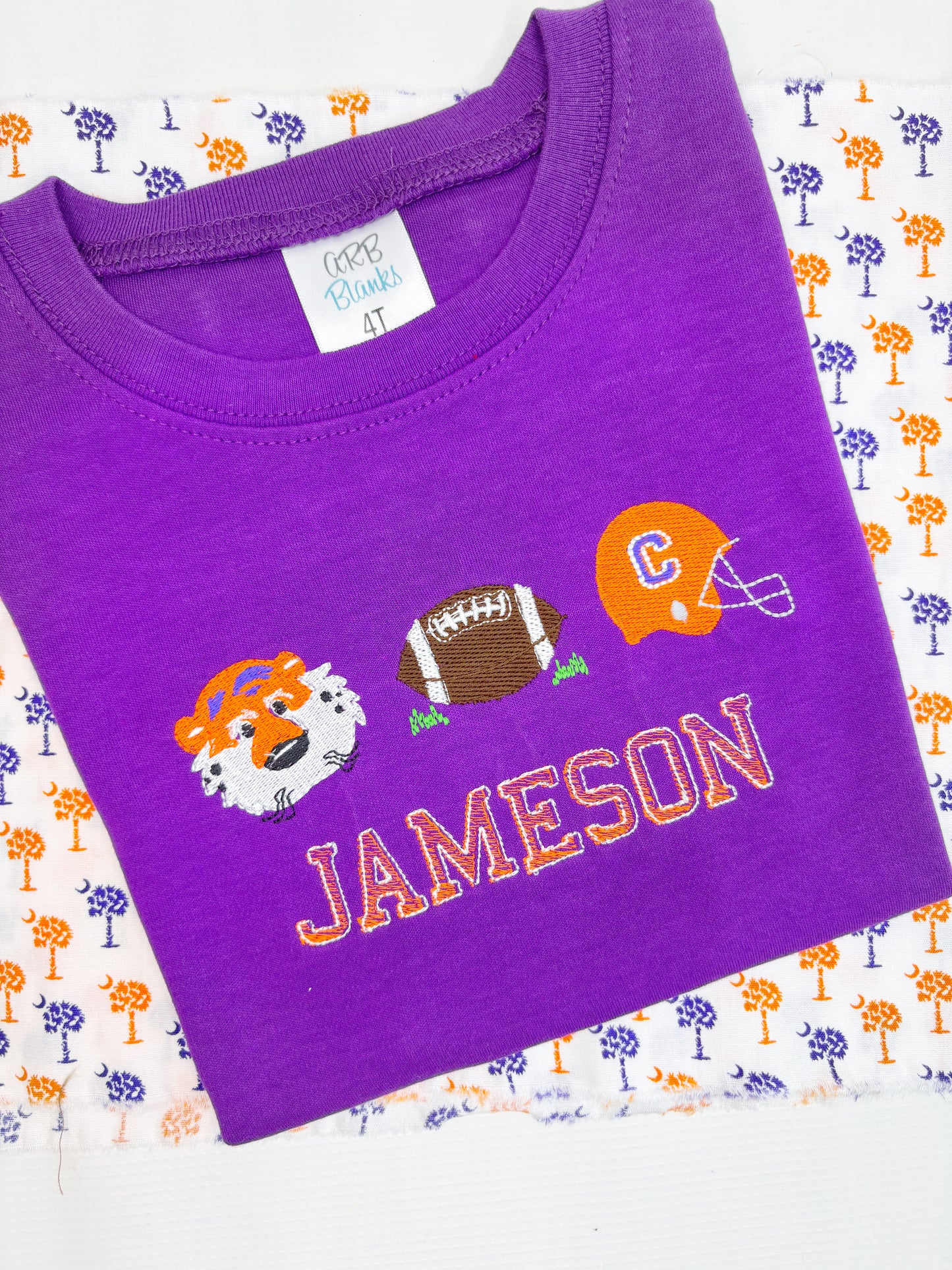 Purple/Orange Tiger Trio Design