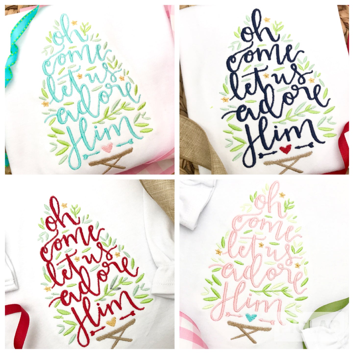 O'Come Let Us Adore Him Christmas Tree Design
