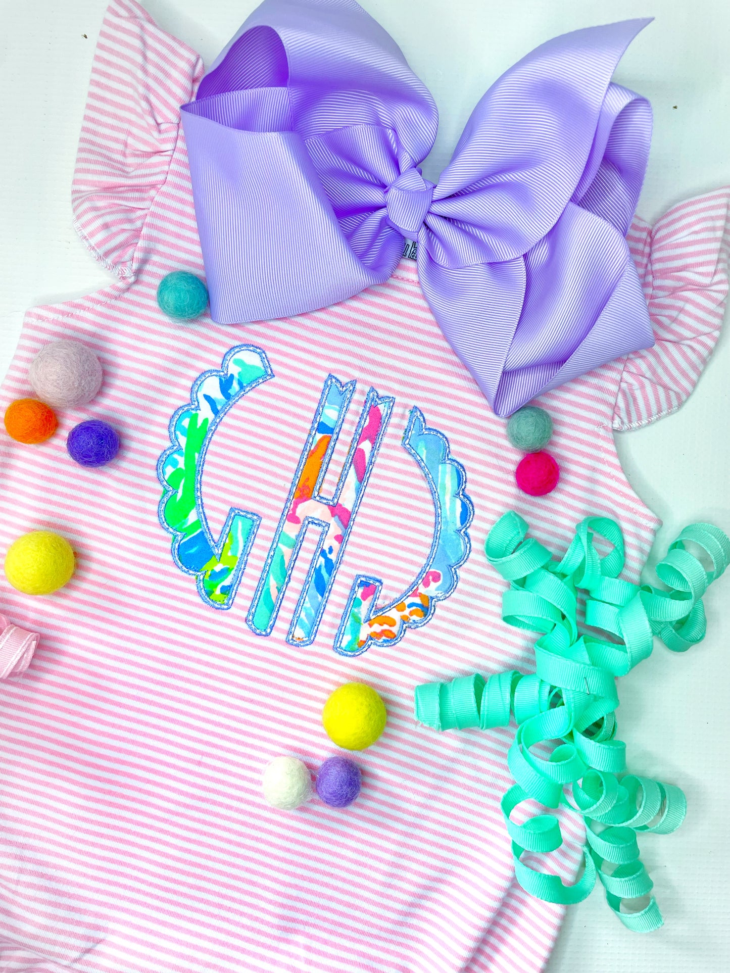 Lilly P Monogram Angel Sleeve Bubbles
