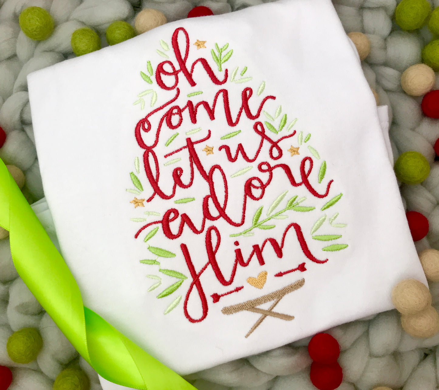 O'Come Let Us Adore Him Christmas Tree Design