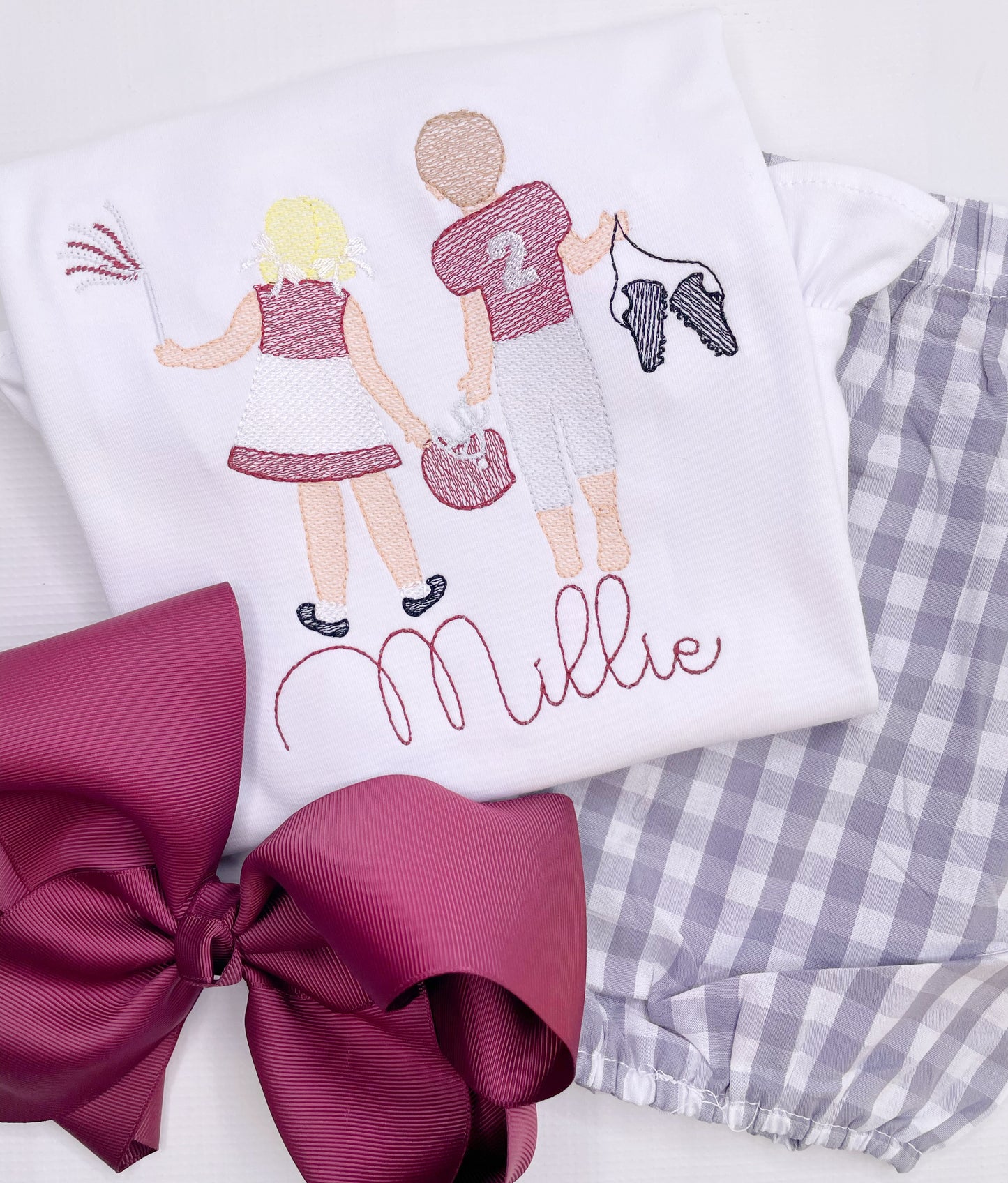 Cheerleader/Football Player Sketch Design