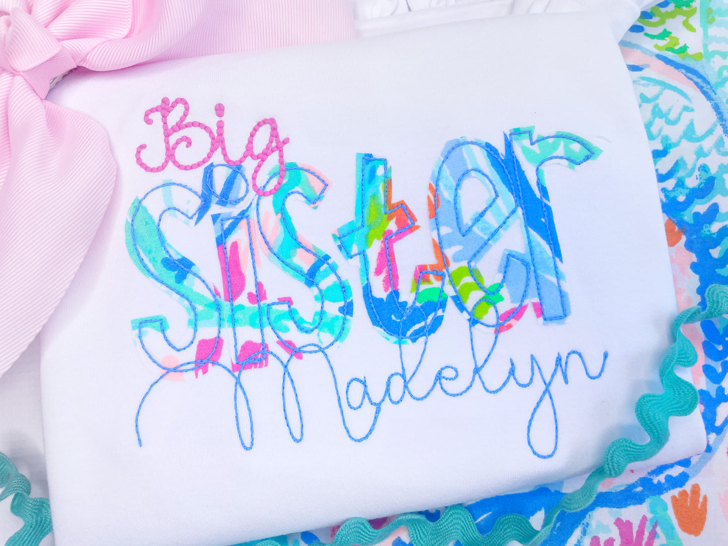 Big/Lil Sister Design Done in Lilly P fabric