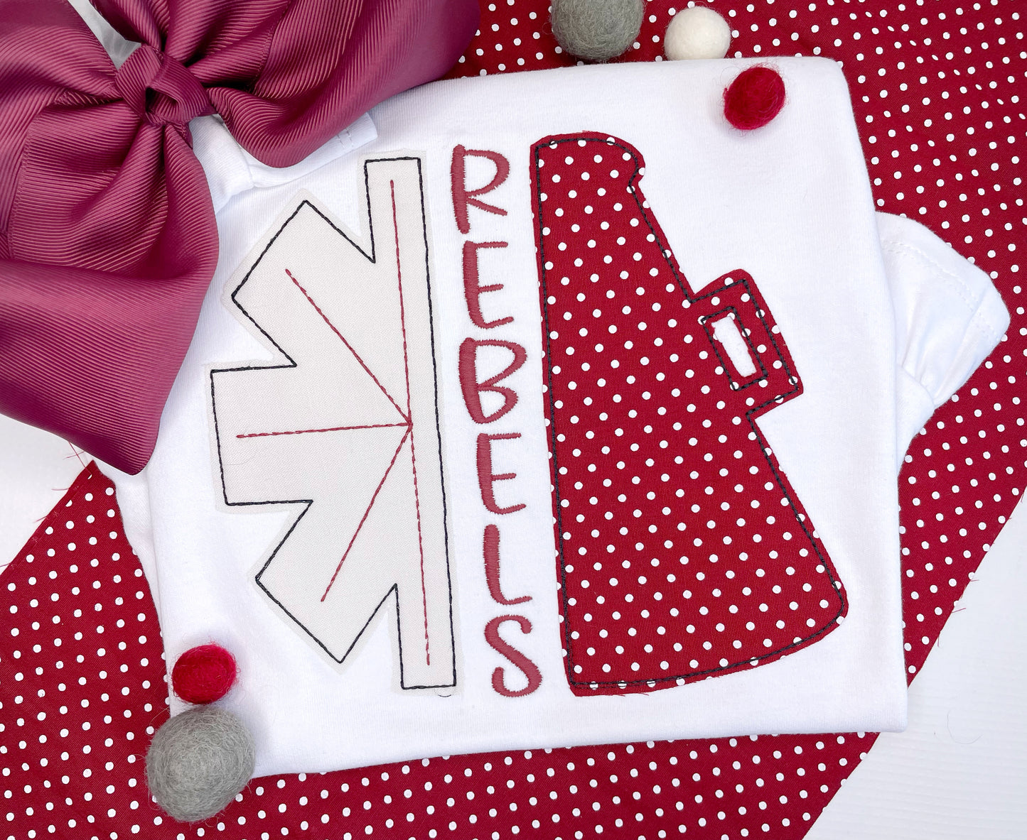 Megaphone & Pom Pon Design-done in any colors!