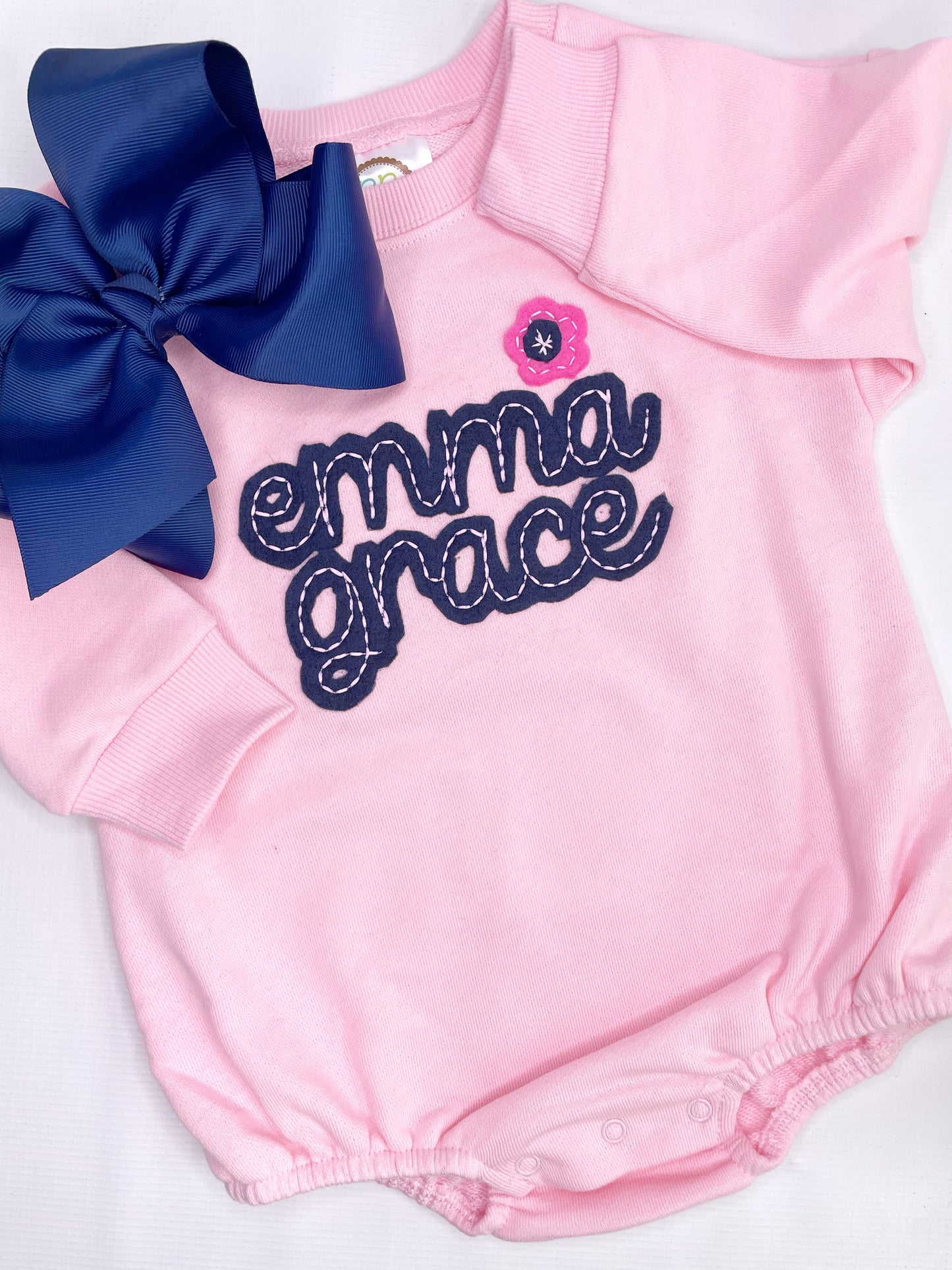 Hand Drawn Custom Felt Name Unisex SWEATSHIRT BUBBLE
