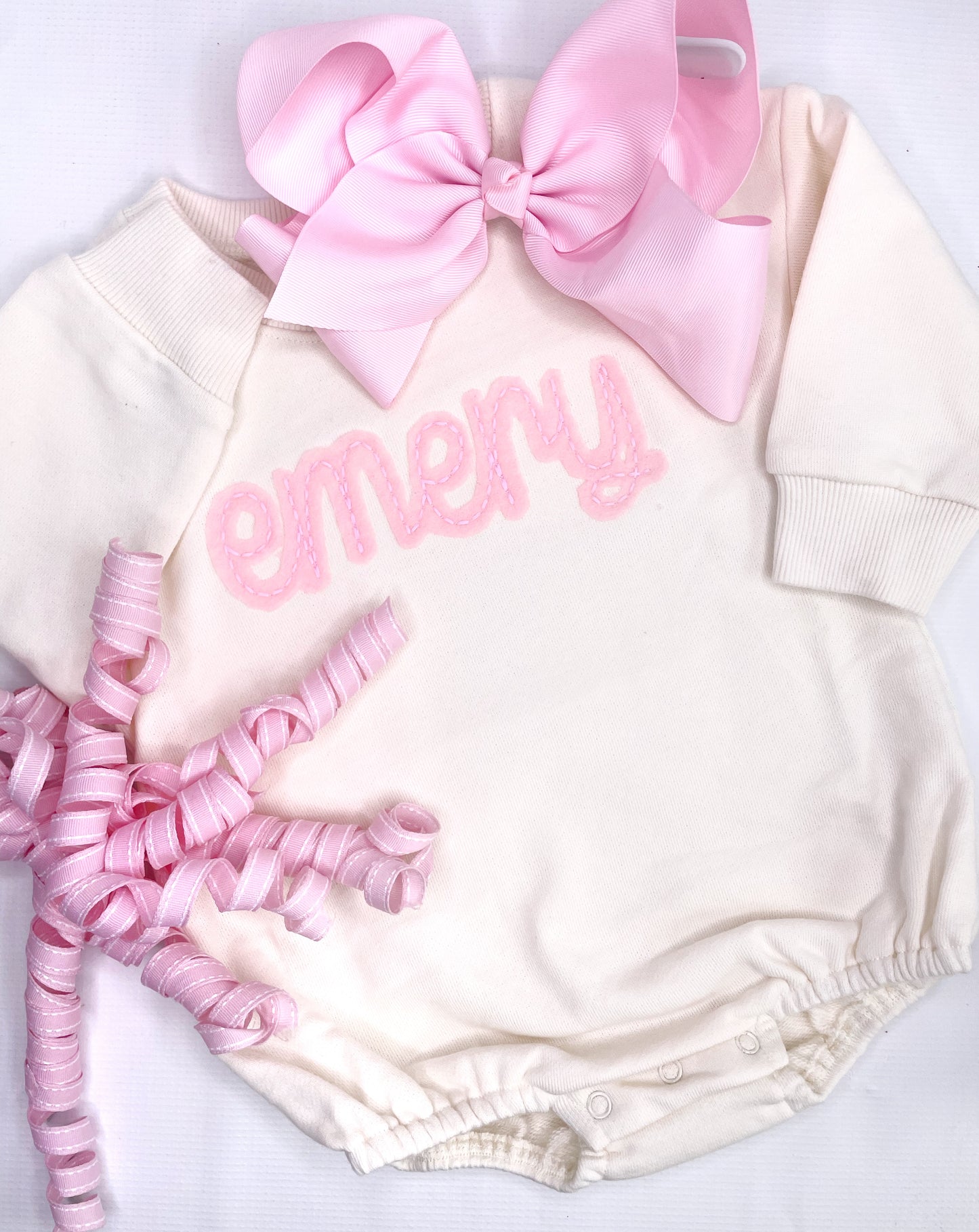 Hand Drawn Custom Felt Name Unisex SWEATSHIRT BUBBLE