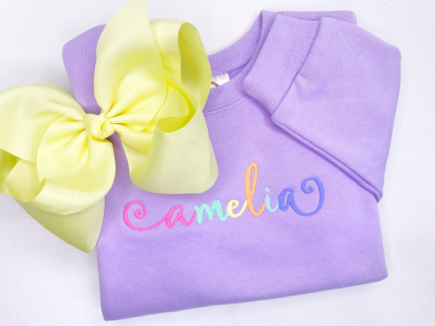 Girl's Puff Sleeve Sweatshirt with Custom Name