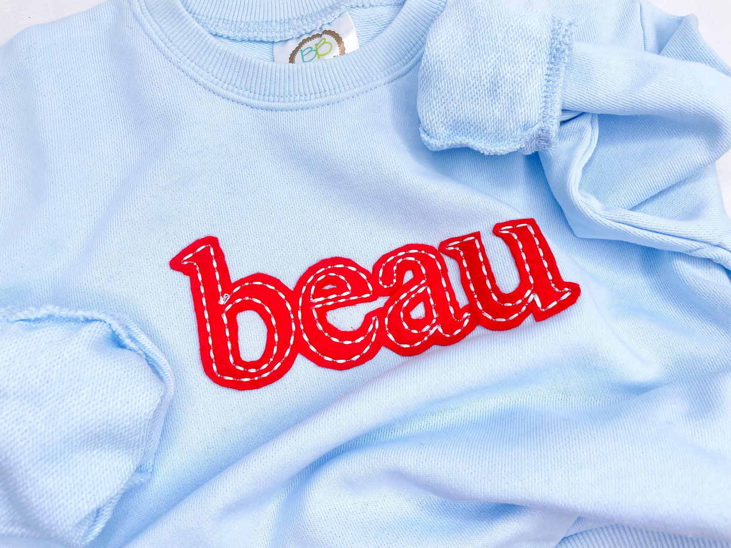 Unisex Version of Felt Vintage Name Sweatshirt IN TIMES FONT