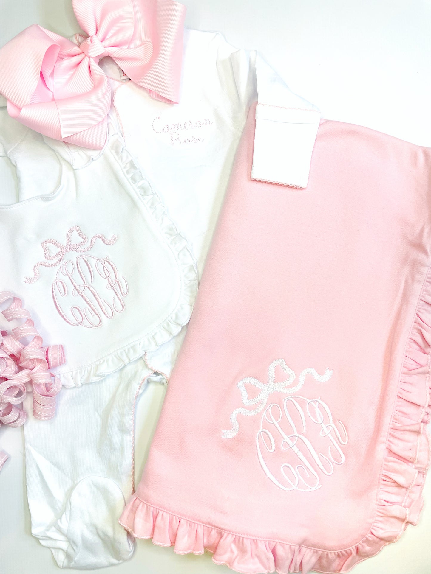 Gown/Sleeper, Bib and Blanket Combo