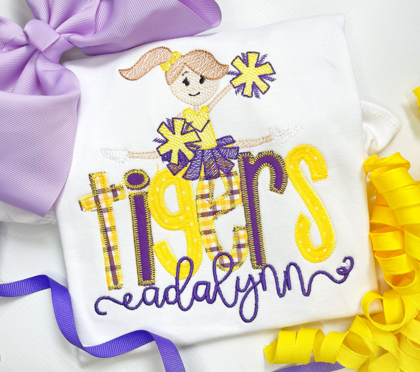 Team Name/Mascot Appliqued Cheerleader Shirt