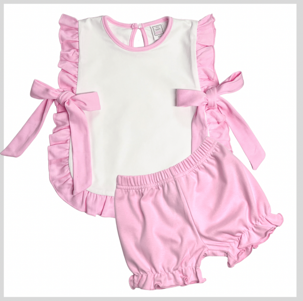 Girl's Apron Shorts Set