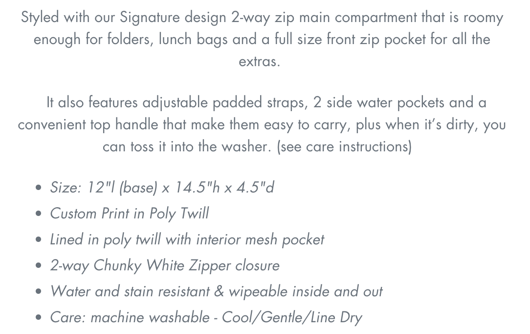 TRVL Style Wipeable Backpacks