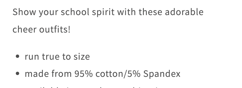 Girl's Cheerleading Sets