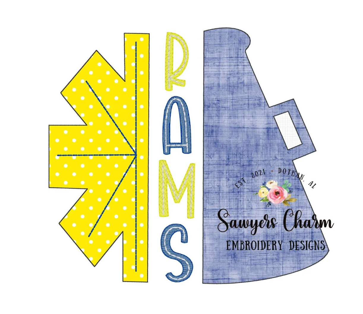 Megaphone & Pom Pon Design-done in any colors!