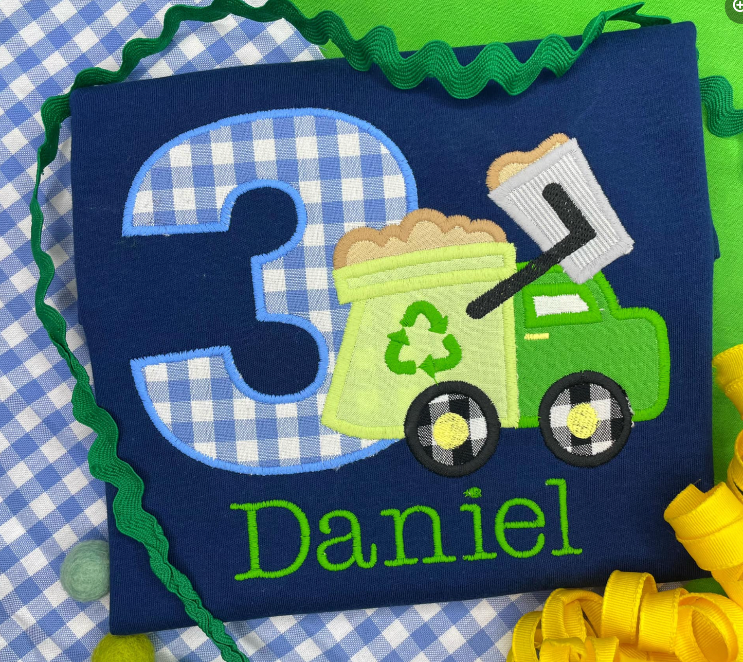 Garbage Truck Themed Birthday Shirt