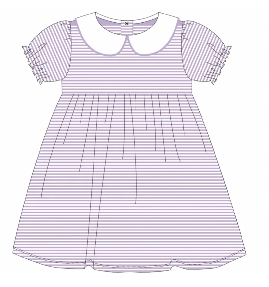 SAMPLE!! Custom Embroidered Striped Knit Dress